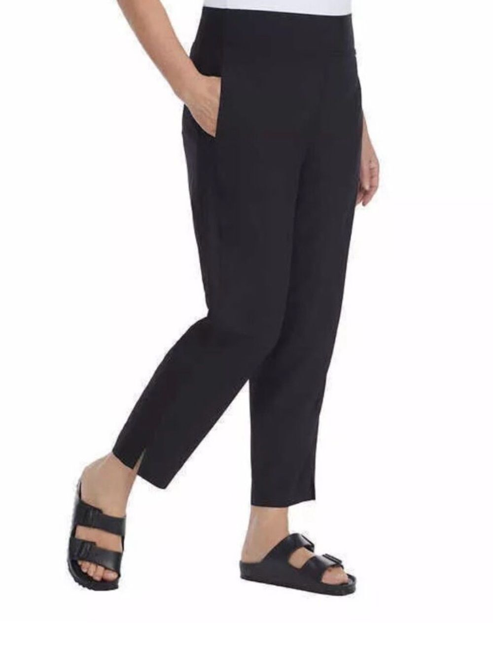 Kirkland Signature Black Pull-On Cropped Ankle Pants